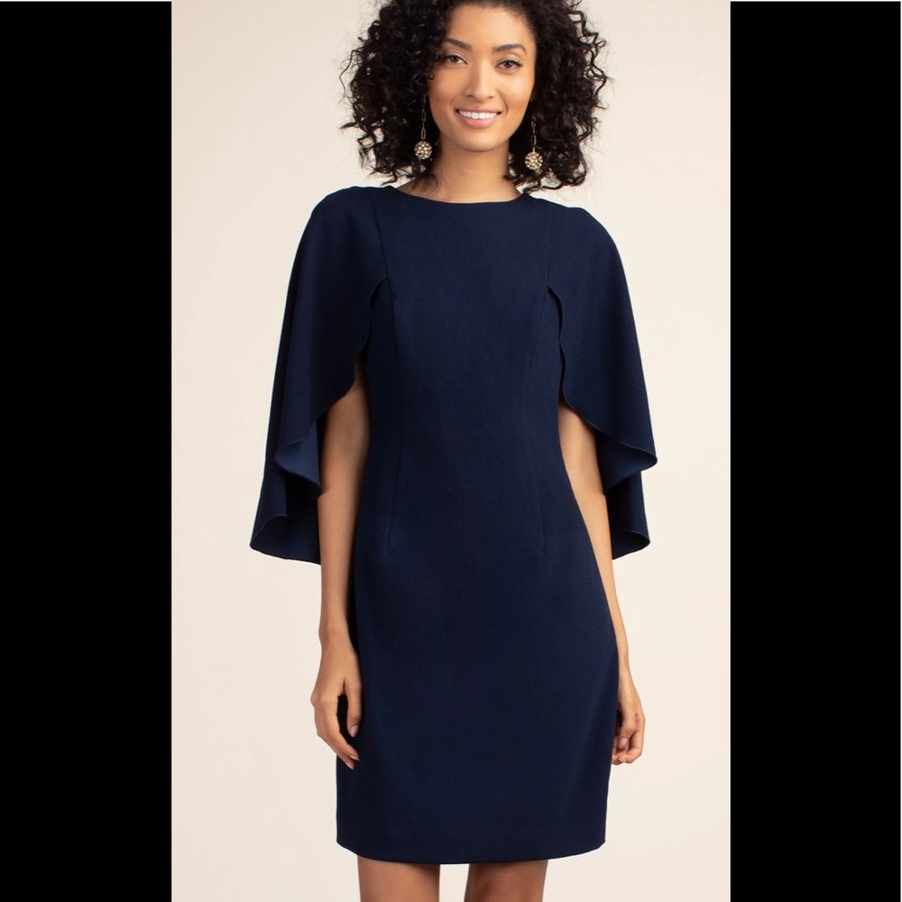 Trina Turk Blue Sheath Mini Dress with Flutter Sleeves